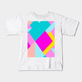 Pink Abstract Geometric Pattern Kids T-Shirt